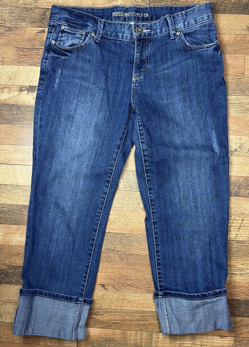 Mossimo Denim Womens 9 Blue Cuffed Capris